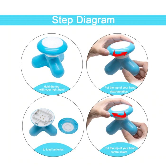 1pc Mini Portable Massager Handled Full Body Massage Relaxation Tool Cells Operation - Image 4