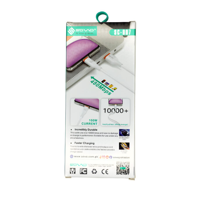 Pack Of 2 SOVO SC-007 Active Type-C And Micro Data Cables - Image 5