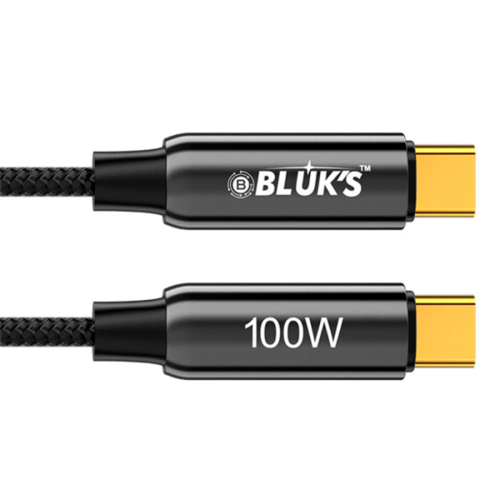 BLUK’S BX-471 High-Speed 100W Type-C to Type-C Fast Charging Braided Data Cable - Image 6