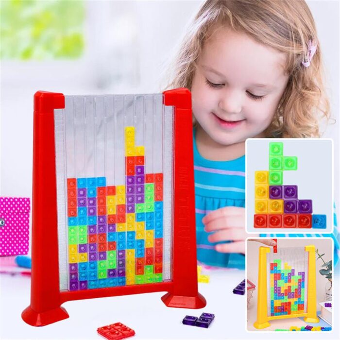 Color Pattern Block Mind Game Challenge | Kids Educational Toy Building Blocks | Kids Educational Toy Building Blocks | Tetris Learning Toy for Children, Tetris Game Children (Random colors) - Image 9