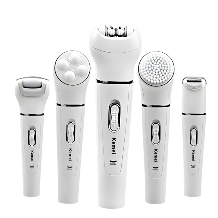Kemei KM-2199 Multi-Functional Rechargeable Epilator: 5-In-1 Beauty Tools Kit For Women - Image 8