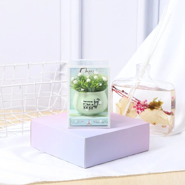 Lovely Simulation Green Rose Bonsai Plant Small Potted Garden Small Ornament Set Room Decoration - Image 1