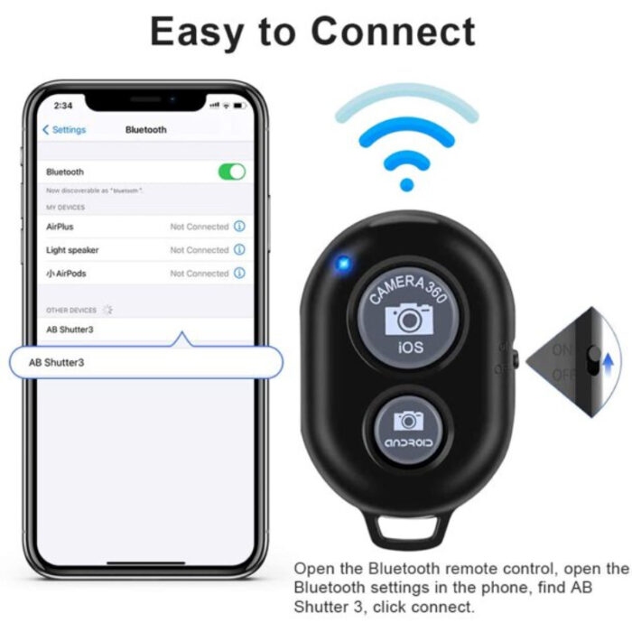 Easy Pair Mini Selfie Bluetooth Remote Shutter For All Smart Phones - Image 4