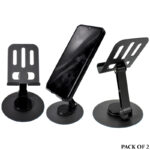 2 Pcs 360° Rotatable Metal Phone & Tablet Stands, Adjustable Foldable and Durable Desktop Holders - Image 4