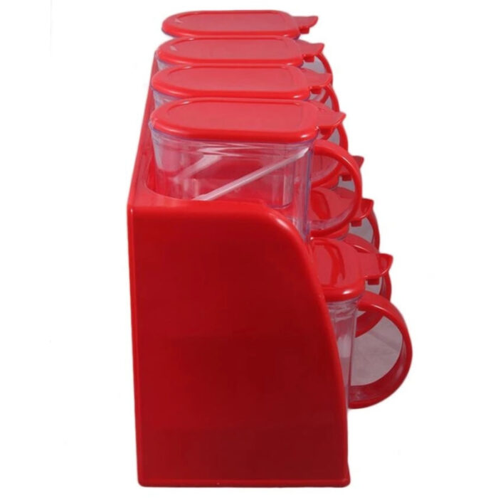 Premium Quality 2 Tier Set Of 7 Jars Spice Rack - Image 9