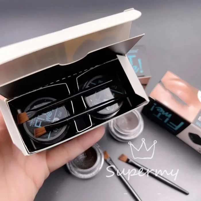 New Fit me 2color Waterproof Eyebrow Gel Eyeliner gel with 2pcs Brush set - Image 2