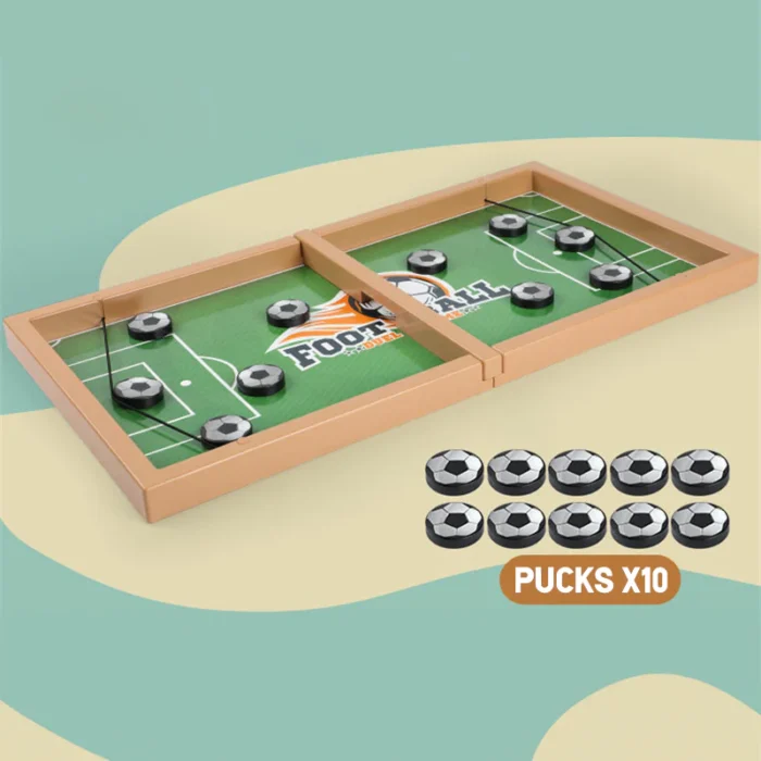 Wooden Sling Puck Game | Football Board Game | Wooden Hockey Soccer Table Game for kids & adults - Image 3