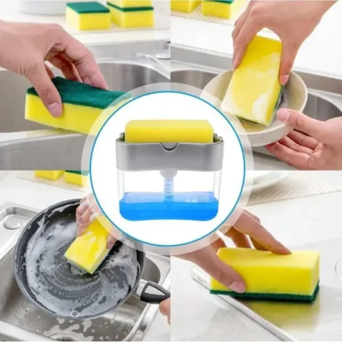 Soap Pump with Sponge Hand Push Water Resistant Portable Dispenser - Image 1