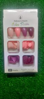 96 Pcs Fake Nails Without Glue Or Sticker Multicolor - Image 2