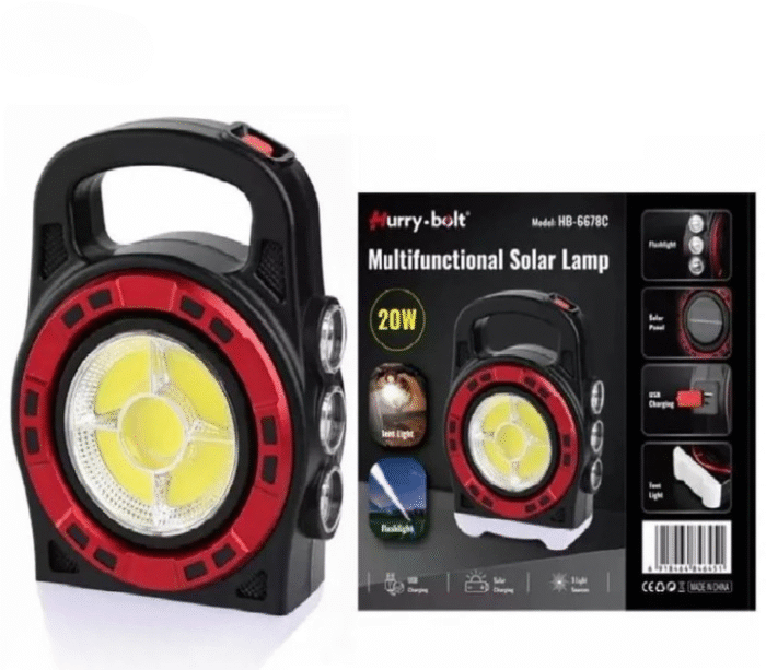 Hurry - Bolt Multifunctional Solar Outdoor Emergency Light 20 Watt (HB6678C) - Image 1