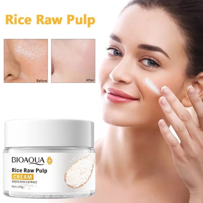 BIOAQUA Rice Raw Pulp Facial Cream - Moisturizing Face Cream 50g - Image 1