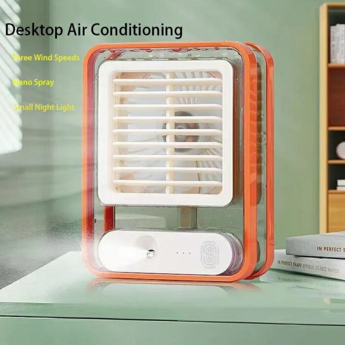 Rechargeable Mini Mist Humidifier Fan Portable Desktop Air Conditioner USB Mini Air Cooler Fan Water Cooling Fan with 3 Speed Spray Humidifier Purifier Indoor,Outdoor  (Random Color) - Image 10