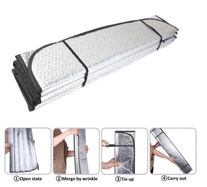 Universal Car Front Wind Screen Foldable Foil Curtains Sun Shade For Summer - Image 7