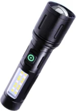 Rechargeable White Laser Super Battery Aluminum LED Flashlight, Body  Tactical,Long Battery Zoomable, Light - Image 4