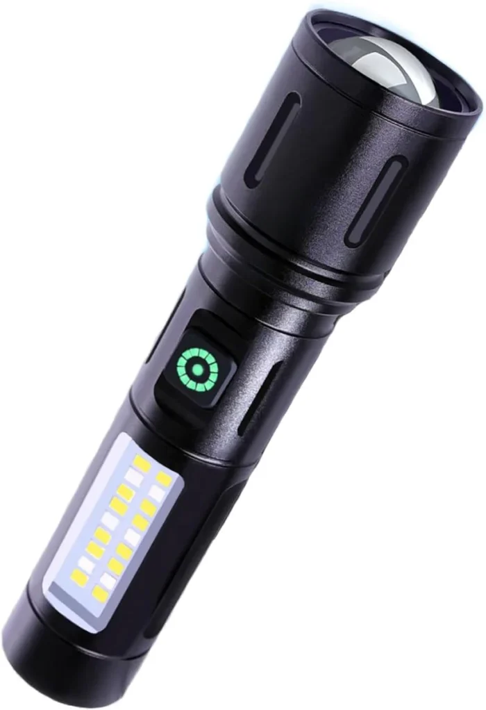 Rechargeable White Laser Super Battery Aluminum LED Flashlight, Body  Tactical,Long Battery Zoomable, Light - Image 4