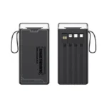 Qtech Q115 Power Bank 10000mAh With Torch Light And Attached Cables (Random Color) - Image 2