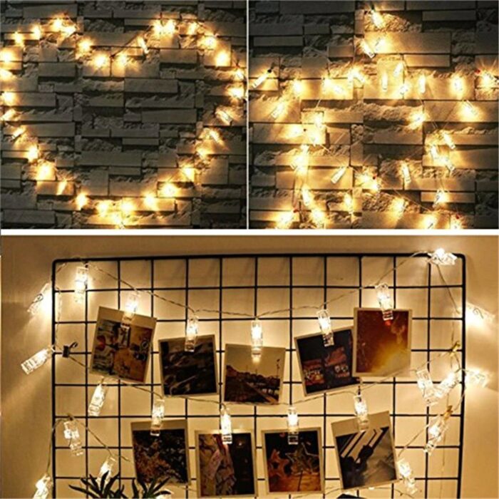 3.5M 20 LED Big Photo Clips LED Battery Powered Decoration Lights For Home - Image 1
