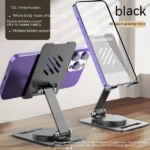 360-Degree Rotate Metal Desk Mobile Phone & Tablet Holder Stand (Random Color) - Image 3