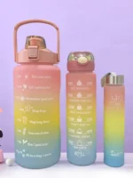 Three-piece Motivational Sports Water Bottles Set (2000ml, 850ml, 350ml)(Random Color) - Image 7