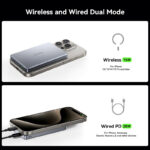 Joyroom JR-PBM08 Pro 10000mAh Magnetic Wireless Power Bank with 20W Fast Charging, Ultra-Slim Metal Design, USB-C and Lightning Input - Image 5