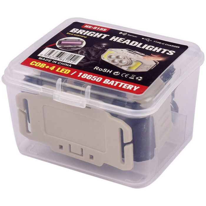 USB Rechargeable LED Miner's Headband Flashlight Lighted with Sensor Camping Work Light HX-815S / G75-040B5 - Image 6