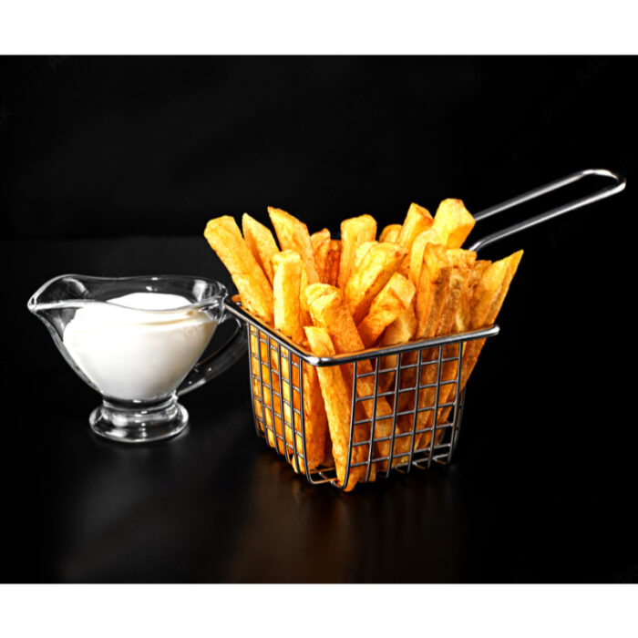 Mini Square Multi-Purpose Stainless Steel French Fries Serving Basket - Image 4