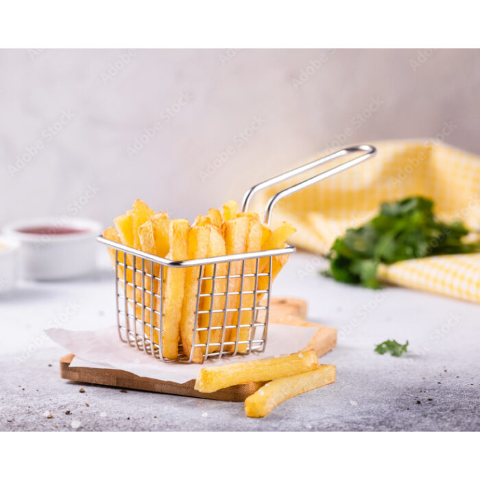 Mini Square Multi-Purpose Stainless Steel French Fries Serving Basket - Image 5