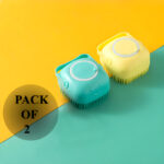 Set of 2 Soft Silicone Massage Bath Brushes with Soap Dispenser and Easy-Clean Design - Image 10