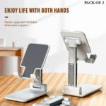 Pack Of 2 Portable Desktop Folding Lifting Bracket Mobile Phone Stand Desk Mounts For Phones - Image 5