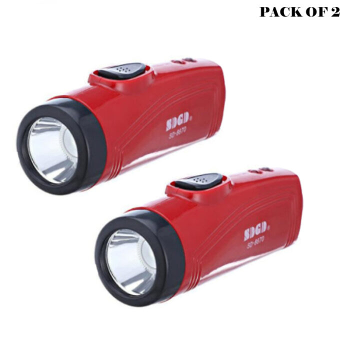 Pack Of 2 SD-8670 Portable Super Bright USB Rechargeable Multifunction Flashlights - Image 3