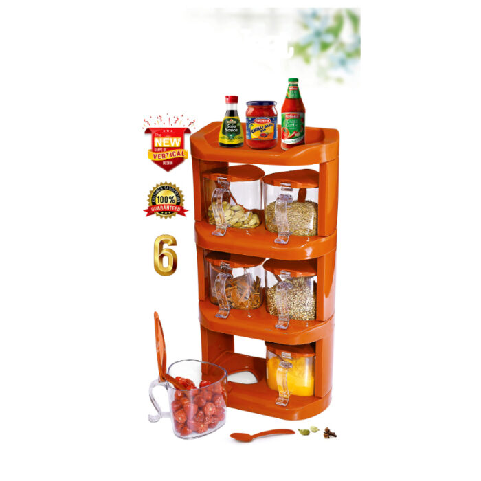 Pretty Neat 4 Tier New Vertical Style Spice Rack 6 PCs Set - Image 1