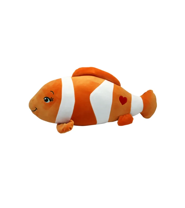 Clown Fish Soft Stuffed Plush Sea Animal Pillow for Kids Boys & Girls Birthday Gifts (Color: Orange and White Size: 65 cm) - Image 1