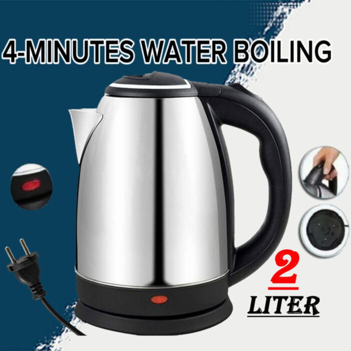 Premium Quality Stainless Steel Electric Kettle (Silver) - Image 1