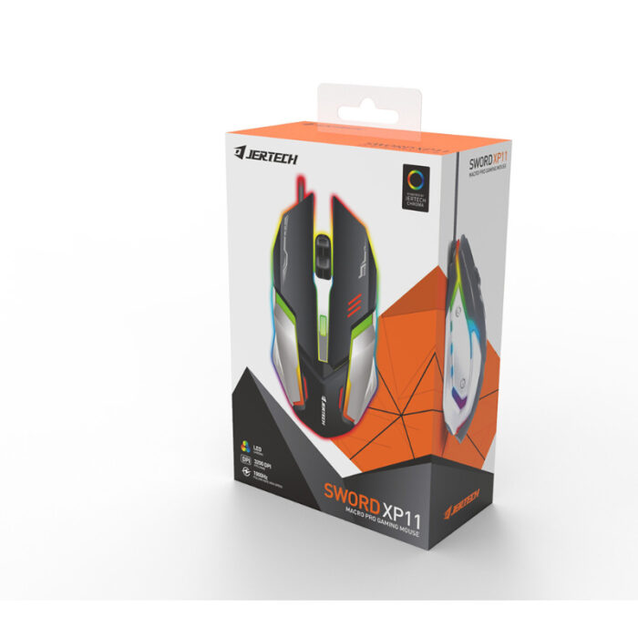 JERTECH Sword XP11 RGB LED Macro Pro 3200DPI Gaming Mouse - Image 5