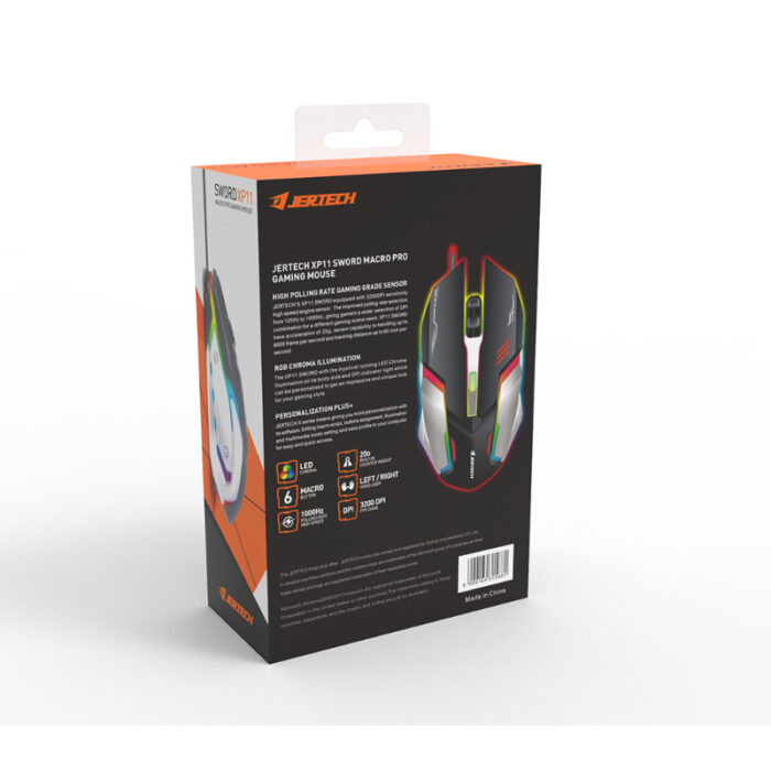 JERTECH Sword XP11 RGB LED Macro Pro 3200DPI Gaming Mouse - Image 3