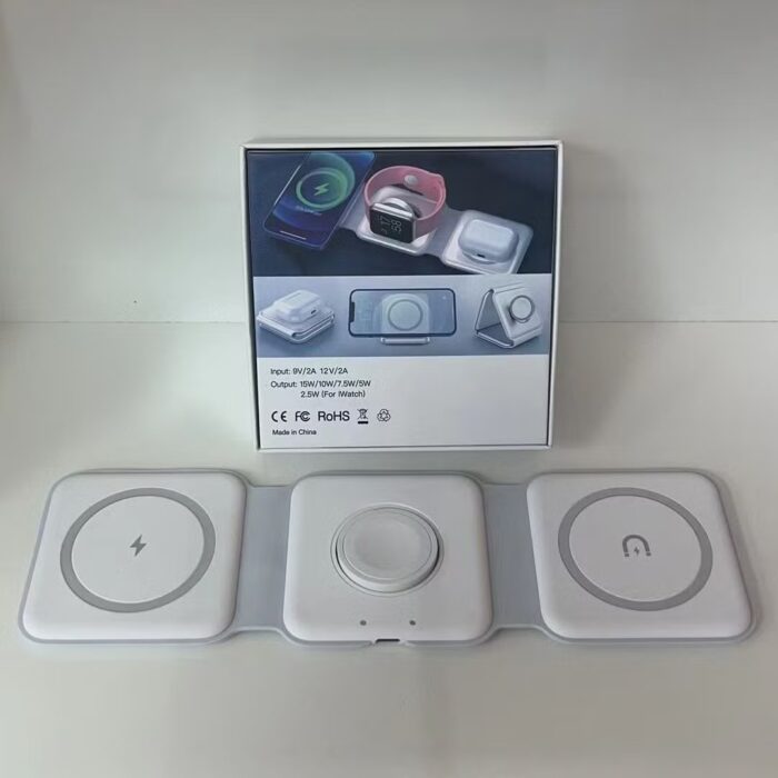 15W 3 in 1 Magnetic Wireless Charger Phone Induction Fast Charging Stand for Phone - Image 3