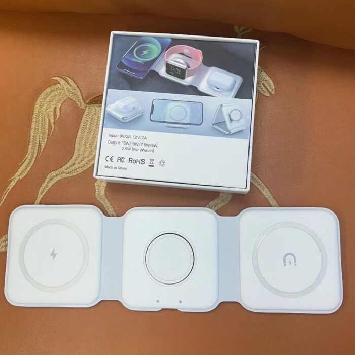 15W 3 in 1 Magnetic Wireless Charger Phone Induction Fast Charging Stand for Phone - Image 5