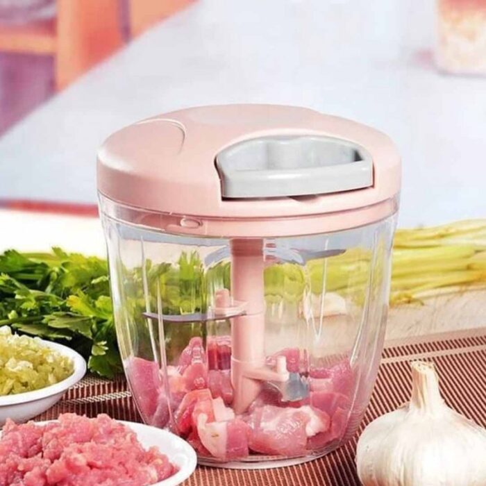 5 Blades Manual Vegetable Chopper Cutter Hand Pull Food Chopper (random color) - Image 4