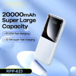RPP-623 Remax 20000mAh LED Display, PD+QC 20w+22.5W Fast Charging Multi-Device Compatibility Powerbank - Image 9