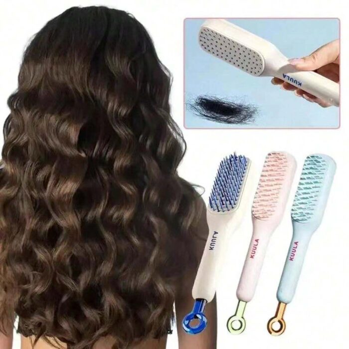 Self cleaning hair comb (random color) - Image 1