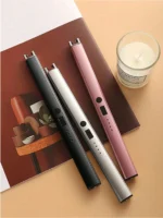 Gas Lighter  Long with New Slide Out Design  USB Gas Lighter Rechargeable with LED Display, Plasma Arc Lighter (Random color) - Image 2
