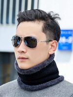 Head & Neck Cap Beanies Combo - woolen winter beanie cap with neck warmer muffler for men and women (Black) - Image 8