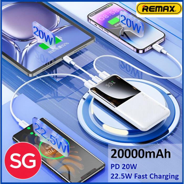 RPP-623 Remax 20000mAh LED Display, PD+QC 20w+22.5W Fast Charging Multi-Device Compatibility Powerbank - Image 3