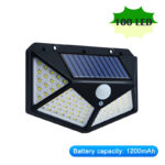 100 LEDs Rechargeable Motion Sensor Solar Interaction Waterproof Wall Lamp - Image 3
