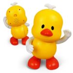 Singing Dancing Swinging Yellow Little Duck Figures Toy Electric LED Light Music Robot Children Entertainment Toy