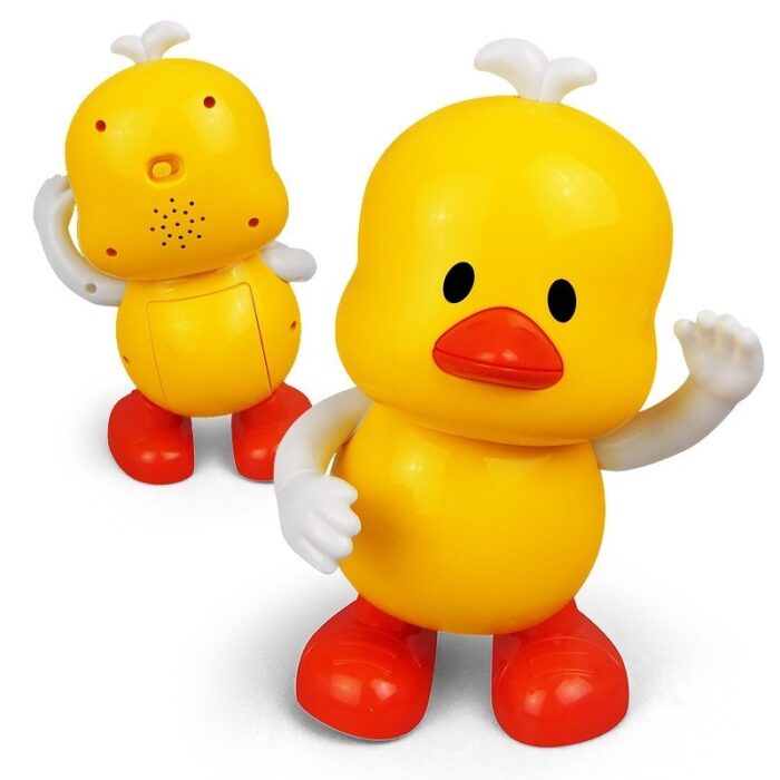 Singing Dancing Swinging Yellow Little Duck Figures Toy Electric LED Light Music Robot Children Entertainment Toy - Image 1