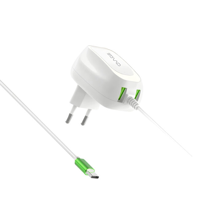 Sovo SG-75 Ready 3.4-Amp 2USB High Quallity Type-C Cable Fast Charger - Image 8
