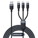 JoyRoom S-A18 3-in-1 Fast Charging and Data Cable – USB-A to Lightning, Type-C, and Micro, 3.5A