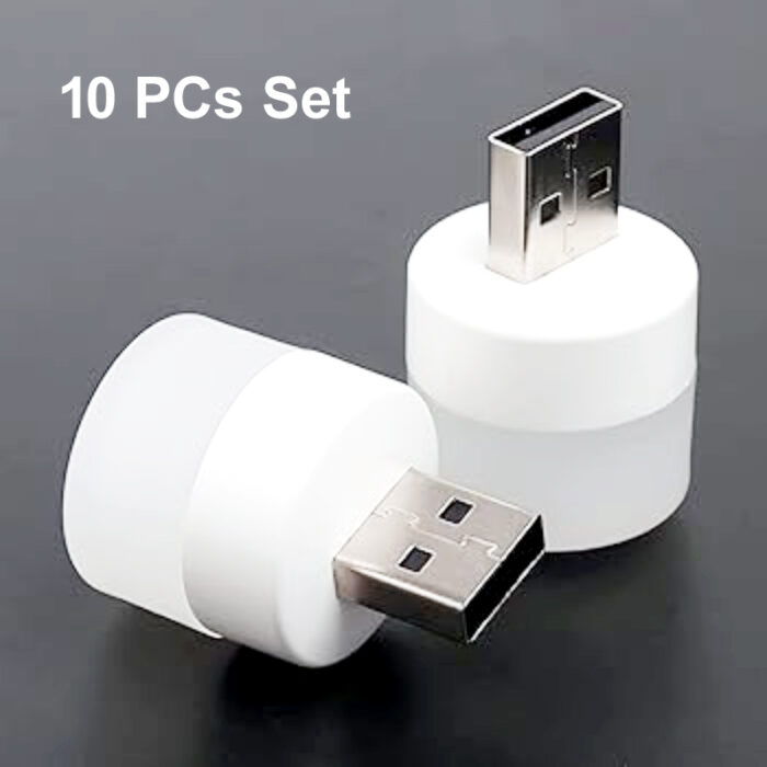 Pack of 10 Mini USB LED Night Lights – Compact Plug-in Lamps for Bedroom, Office, and Travel - Image 4