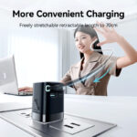 Joyroom JR-TCL02EU 65W GaN Charger with Retractable USB-C Cable, Dual-Port USB-A & USB-C, PD 3.0 Fast Charging, Compatible with Laptops & Smartphones - Image 2